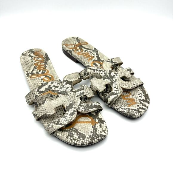 Sam Edelman Bay Slide Sandal Sandshell Python Snake 10M - Picture 2 of 9